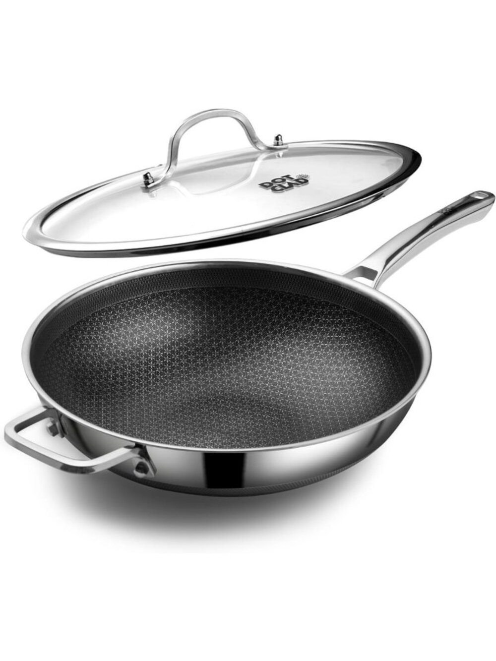 12" Stainless Steel Nonstick Wok with Lid | Versatile Stir-Fry & Cooking Pan